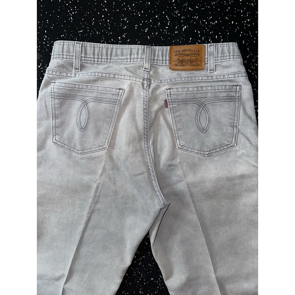 Vintage Y2K Levi's Brown Tab Leather Patch Gray Denim Jeans Pants Fit 34 X 30